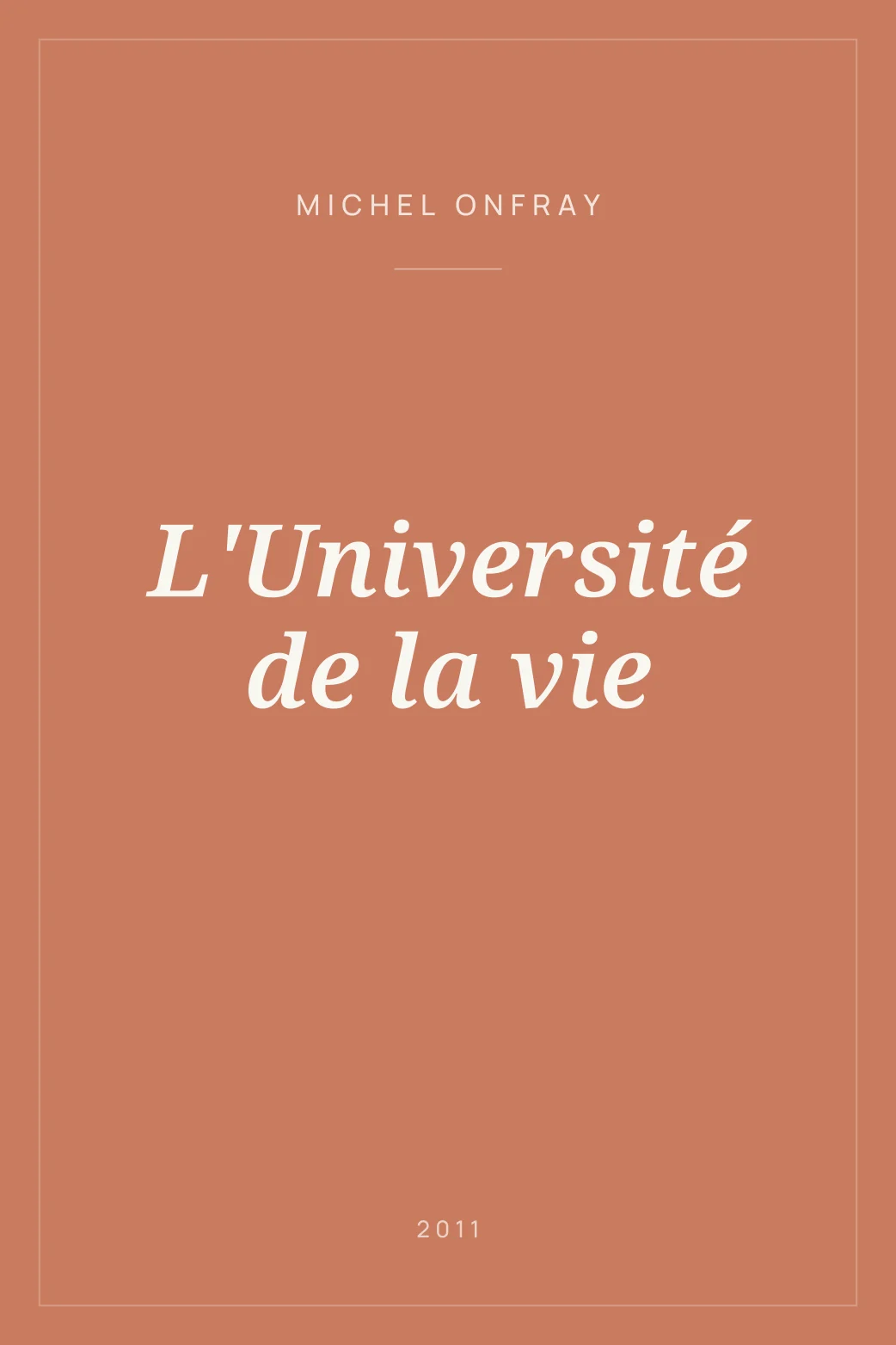 Portada de L'Université de la vie