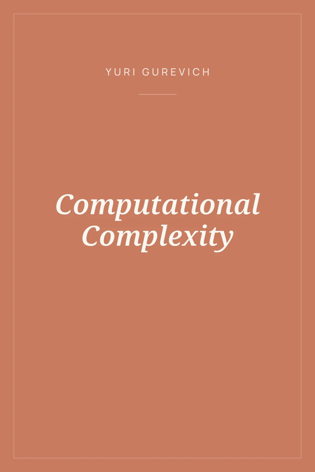 Portada de Computational Complexity