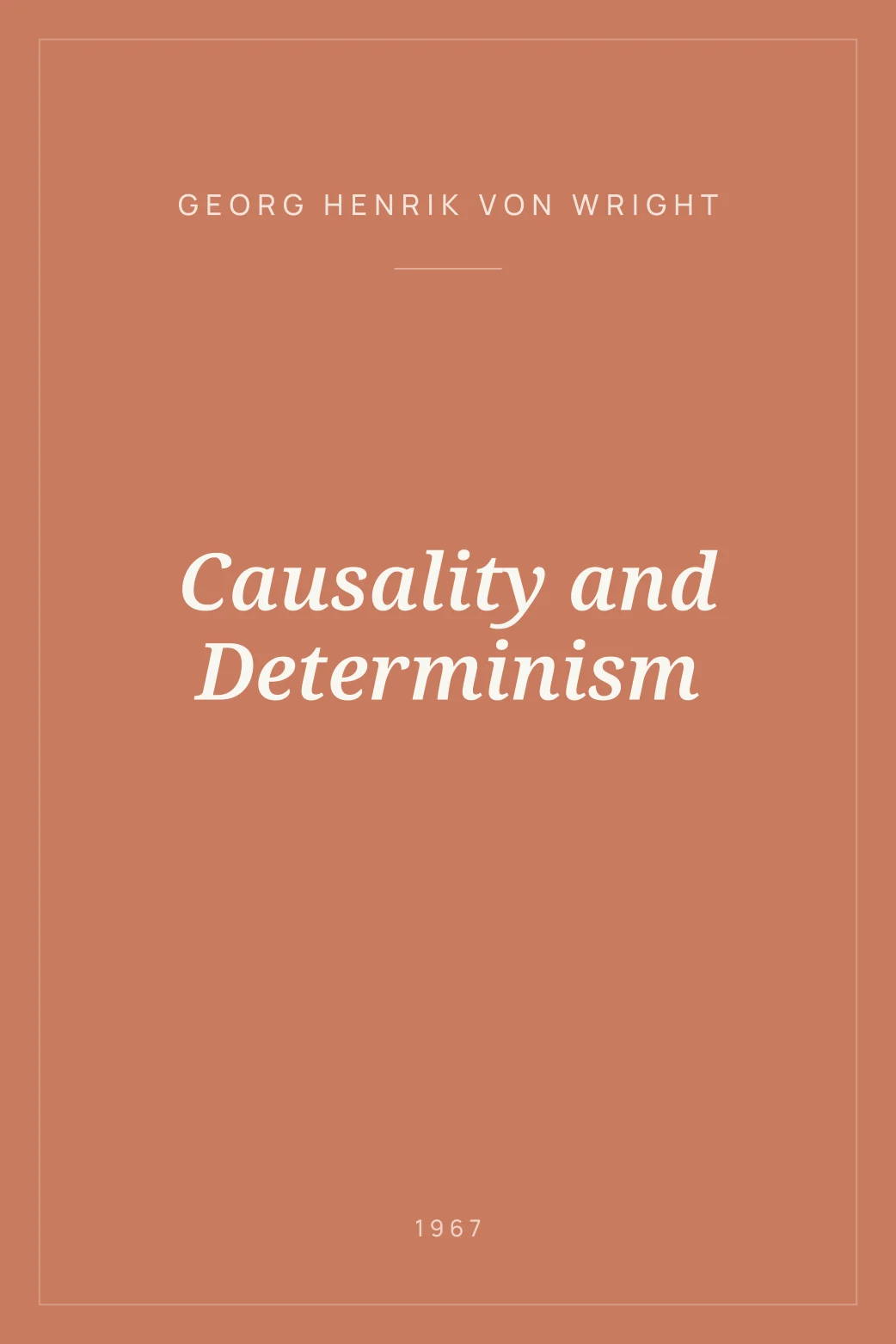 Portada de Causality and Determinism