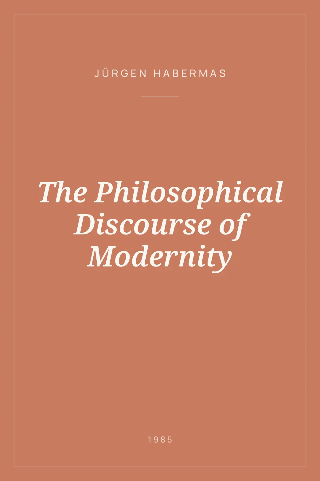 Portada de The Philosophical Discourse of Modernity