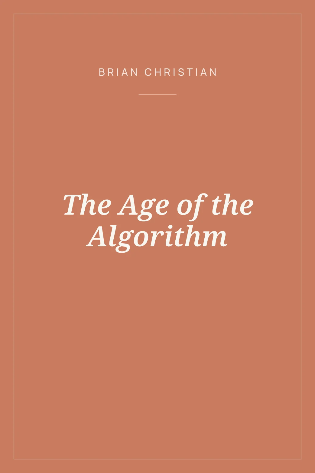 Portada de The Age of the Algorithm