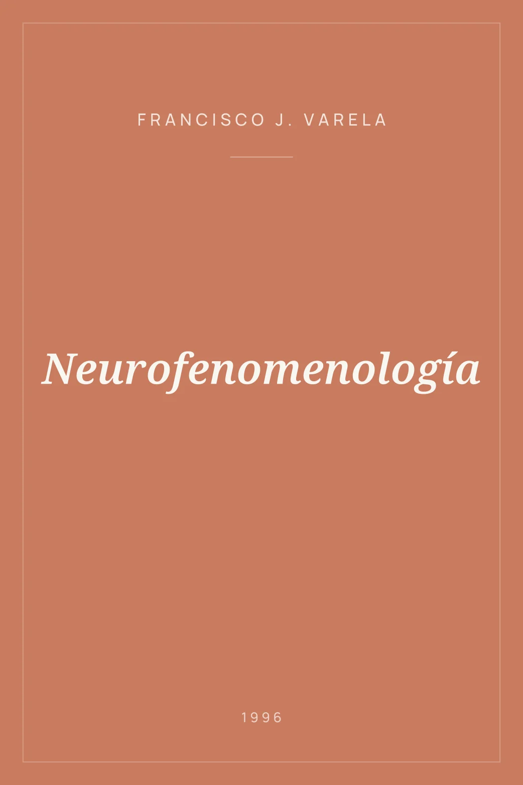 Portada de Neurofenomenología