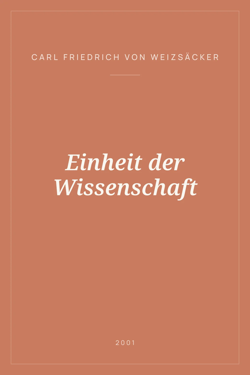 Portada de Einheit der Wissenschaft