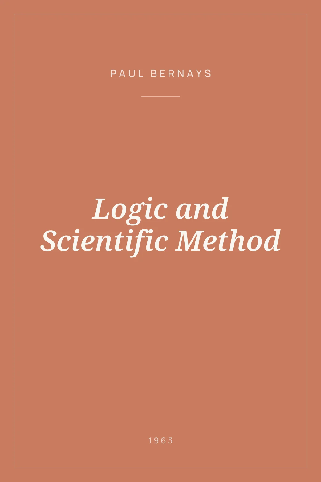 Portada de Logic and Scientific Method