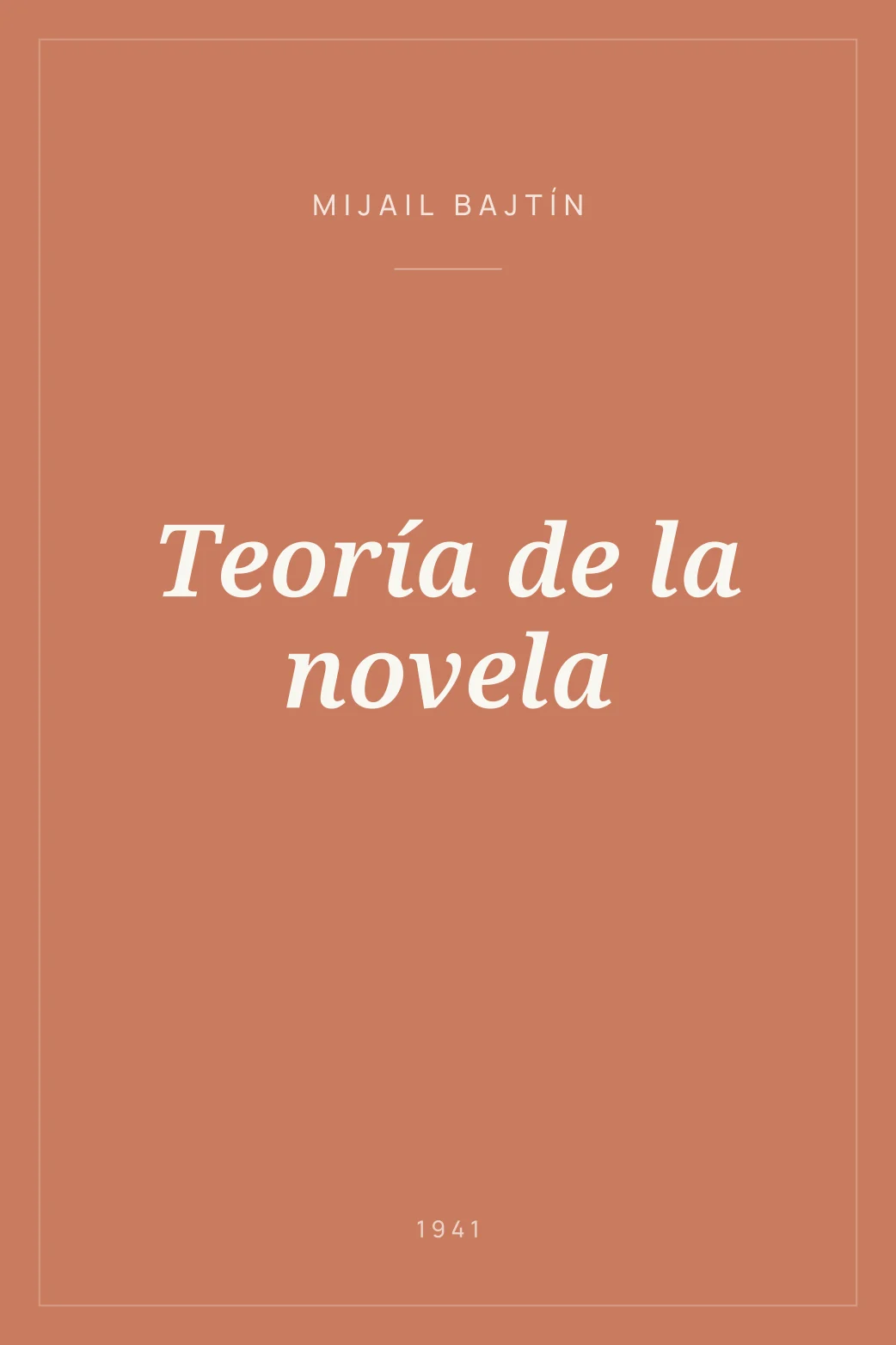 Portada de Teoría de la novela
