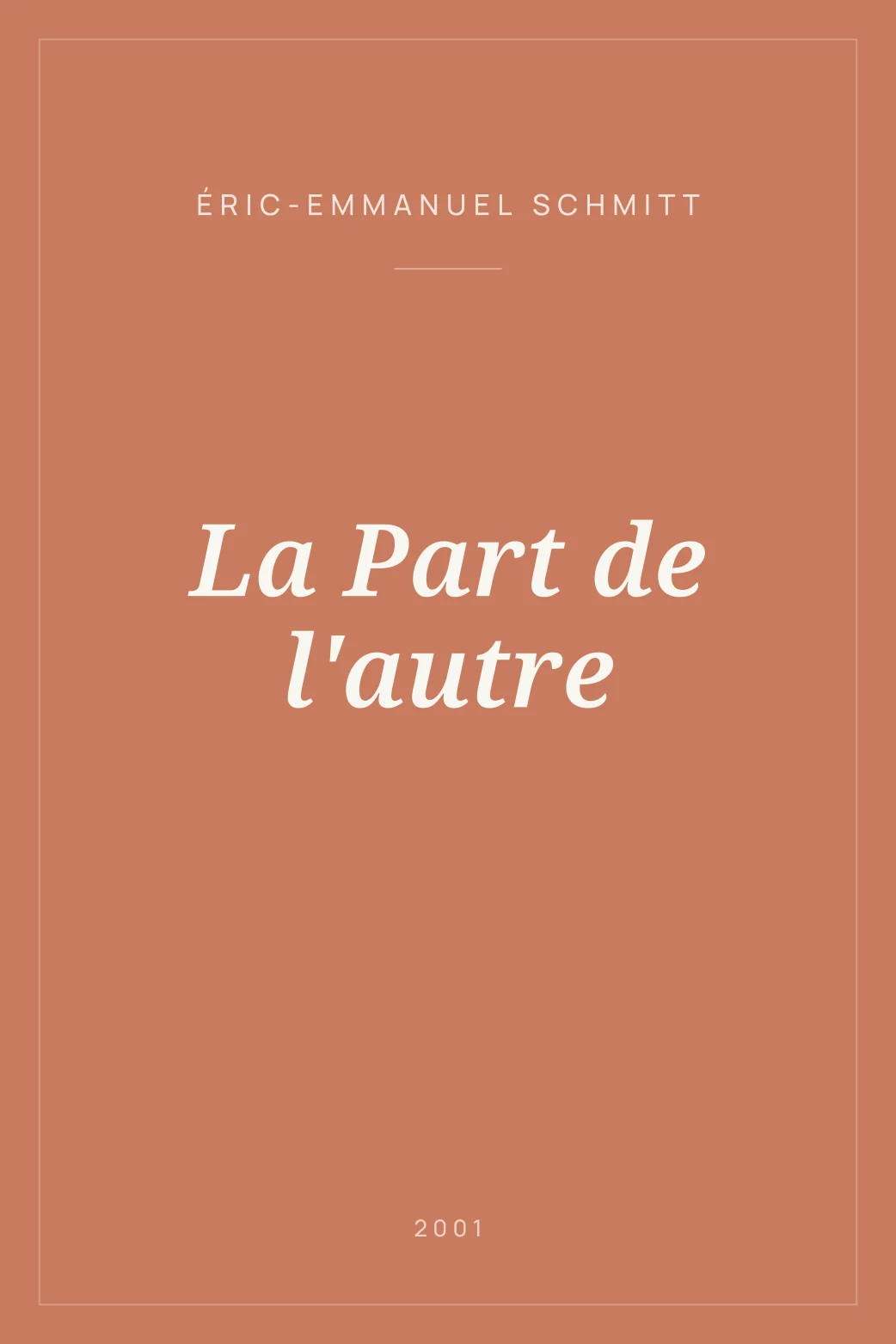 Portada de La Part de l'autre