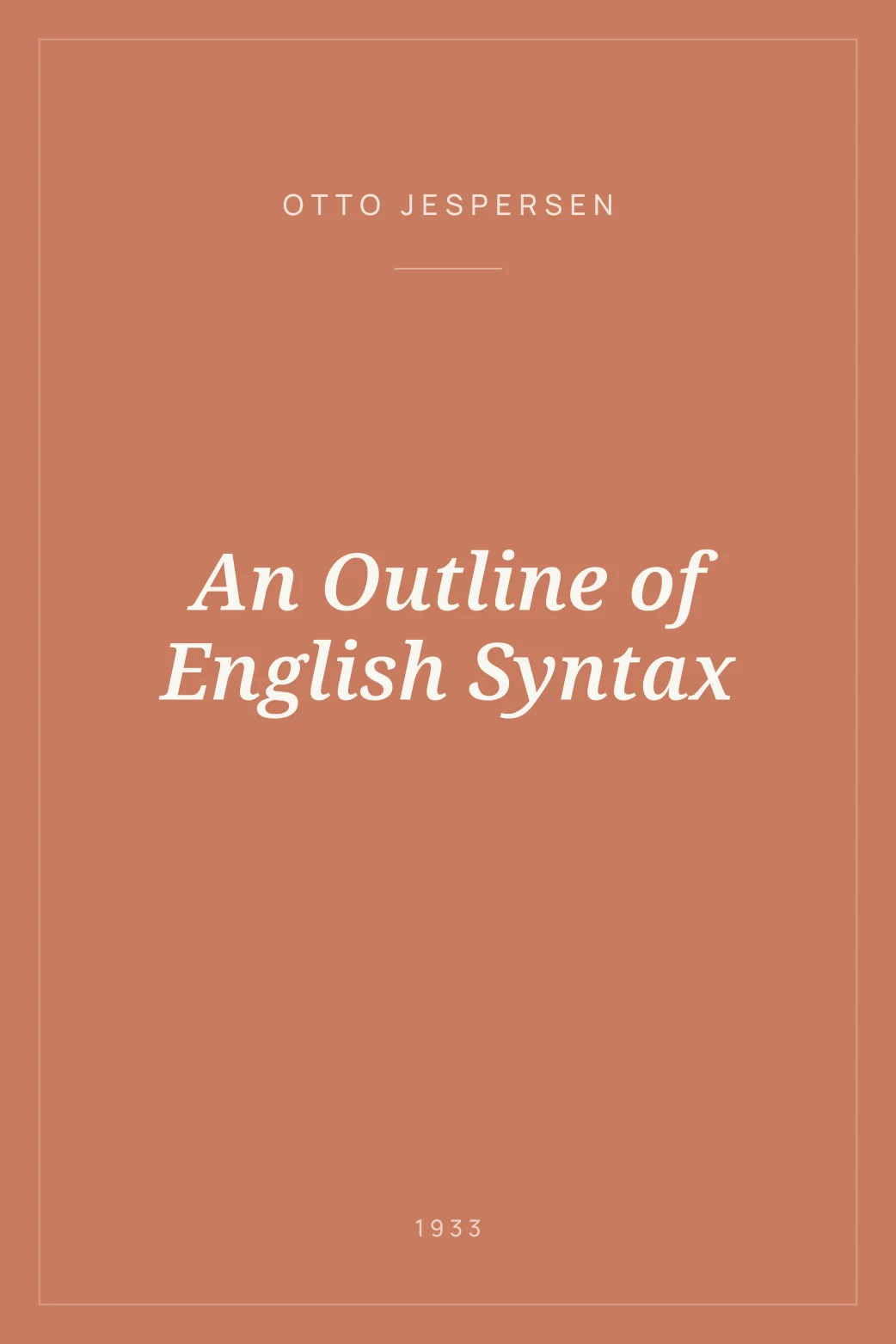 Portada de An Outline of English Syntax
