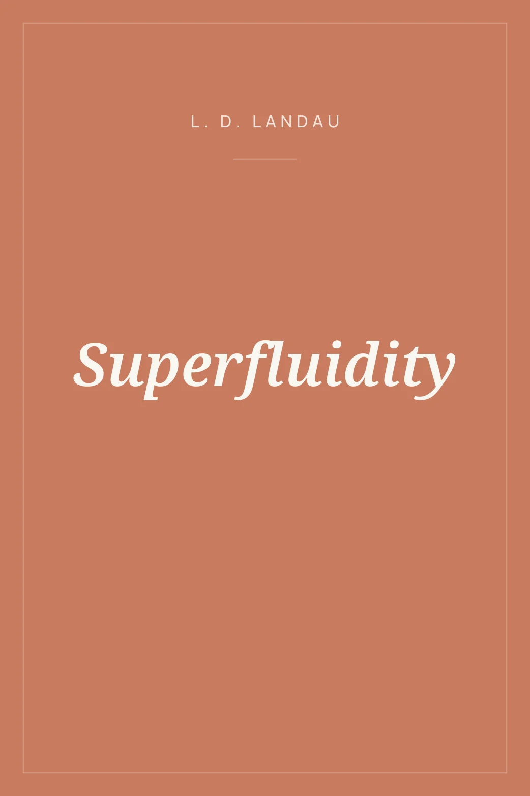 Portada de Superfluidity