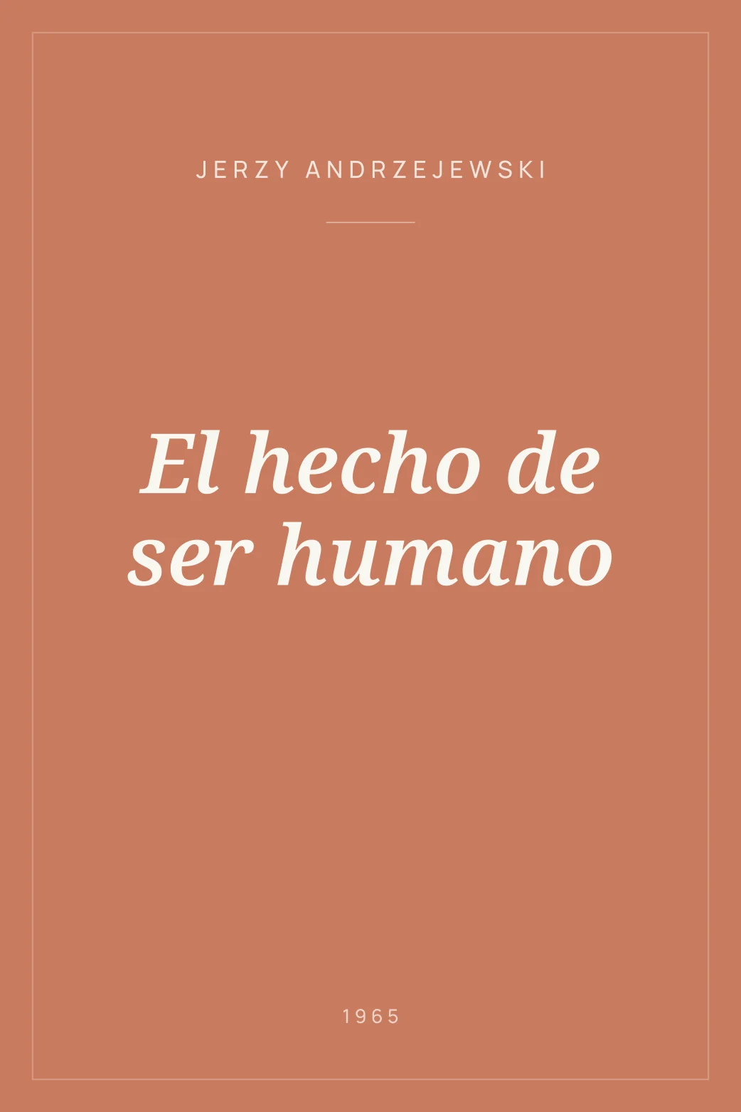 Portada de El hecho de ser humano