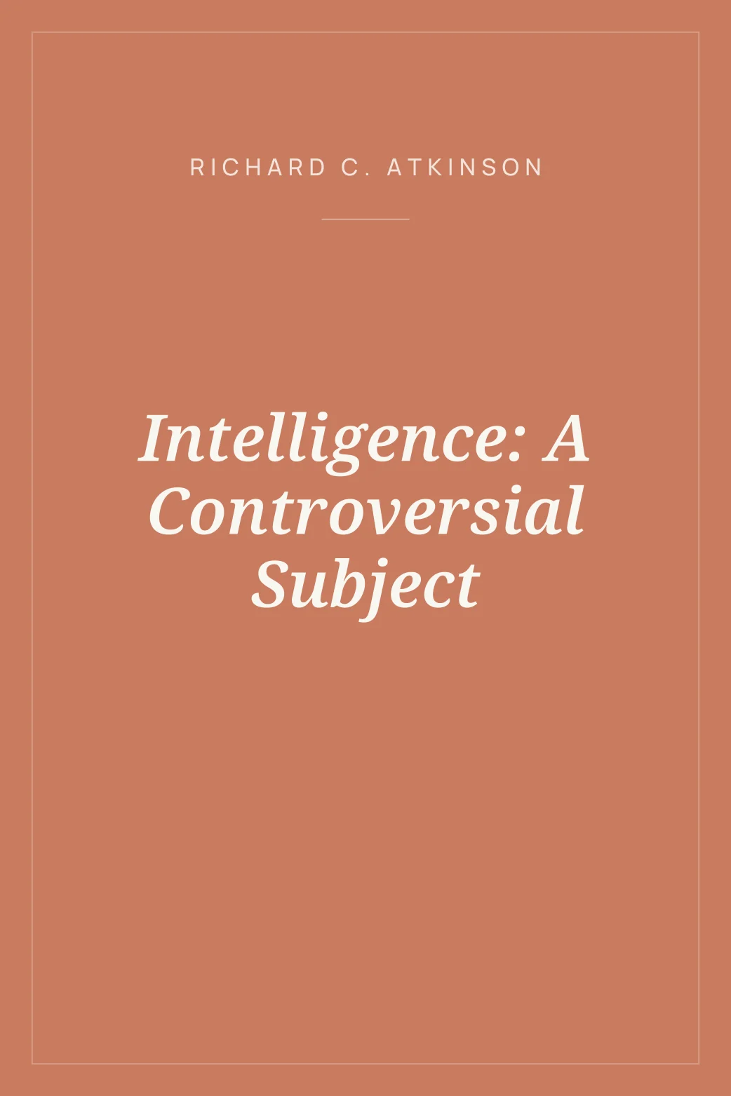 Portada de Intelligence: A Controversial Subject