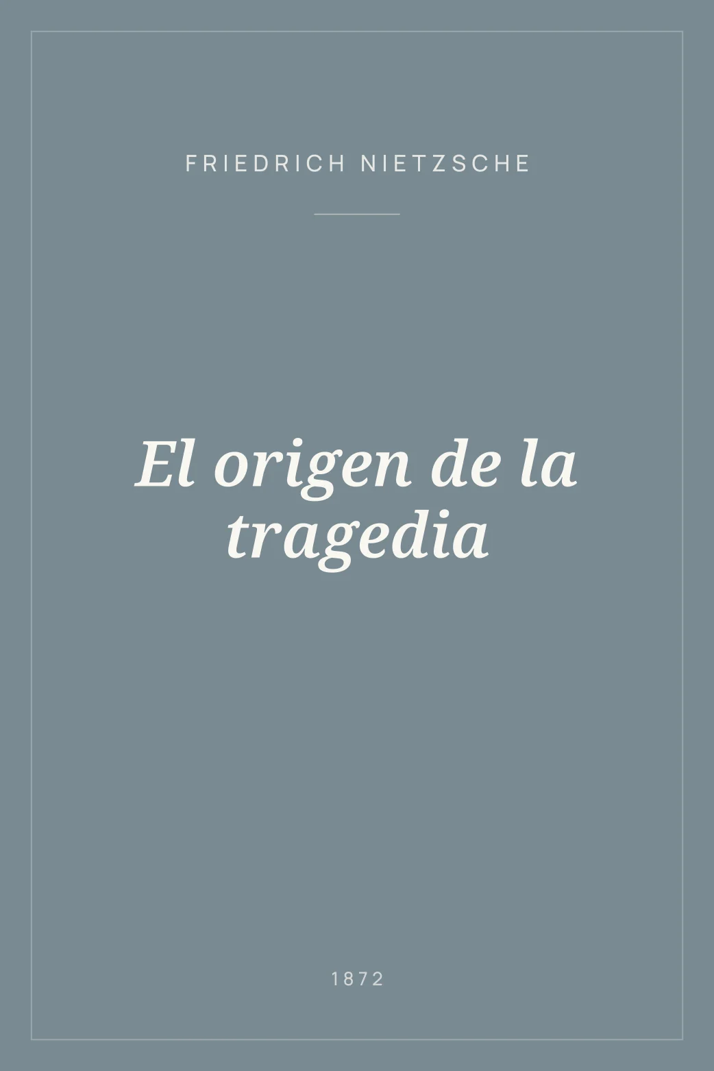 Portada de El origen de la tragedia