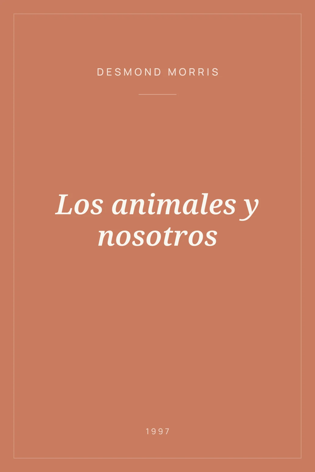 Portada de Los animales y nosotros