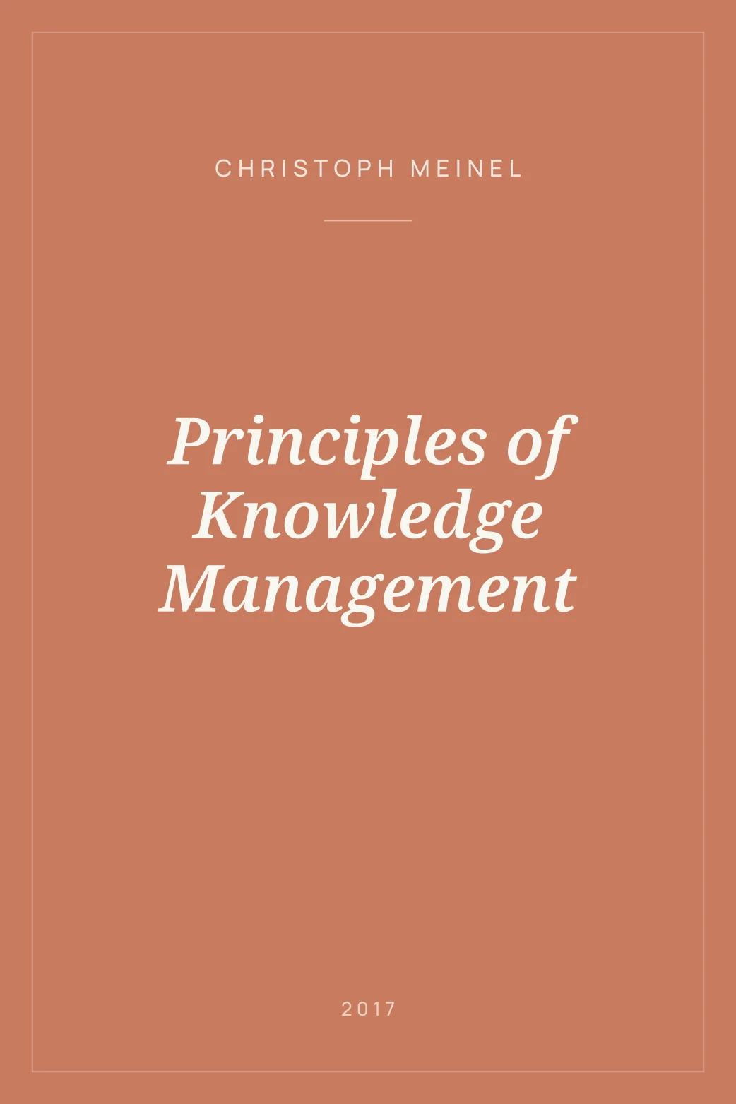 Portada de Principles of Knowledge Management