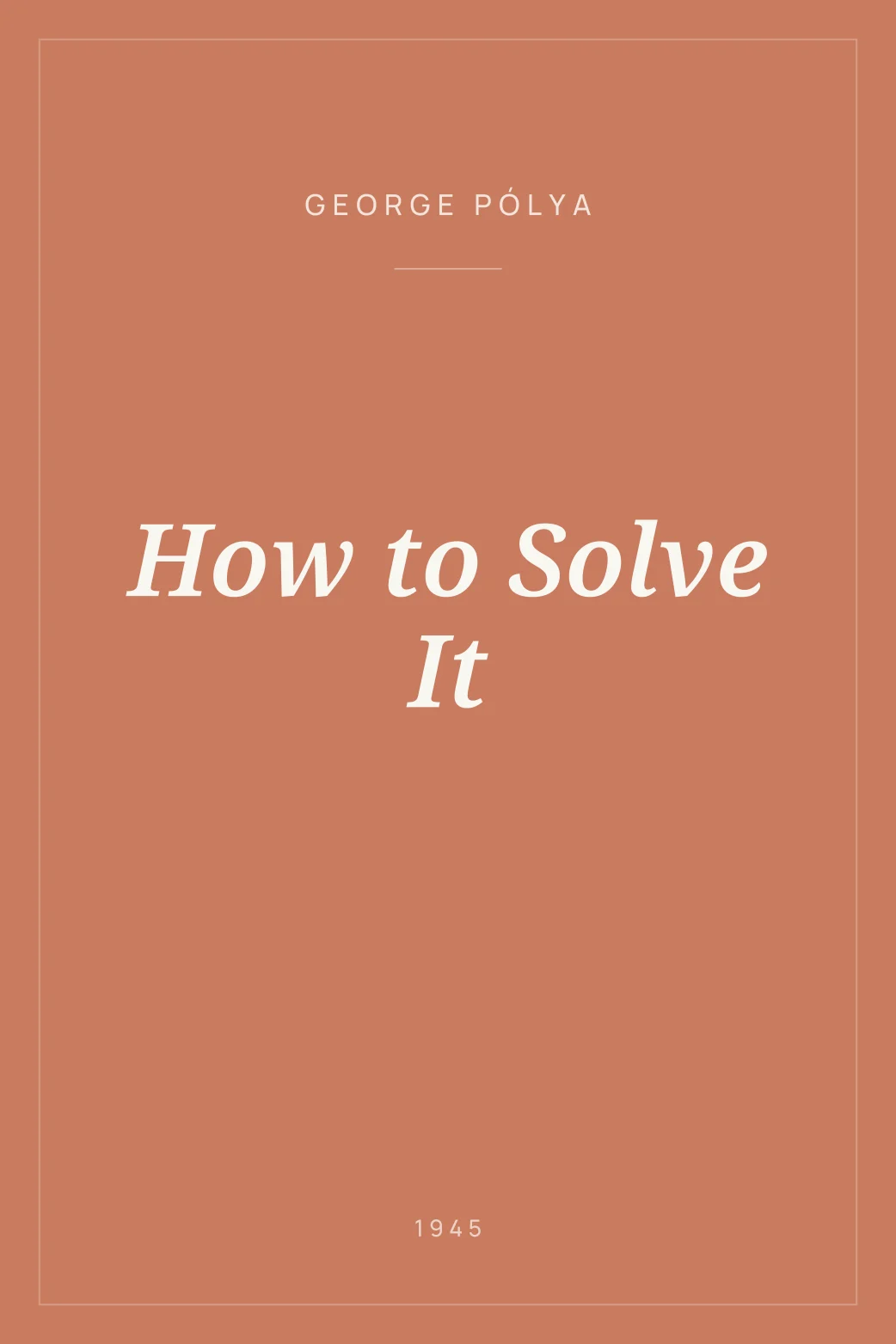 Portada de How to Solve It