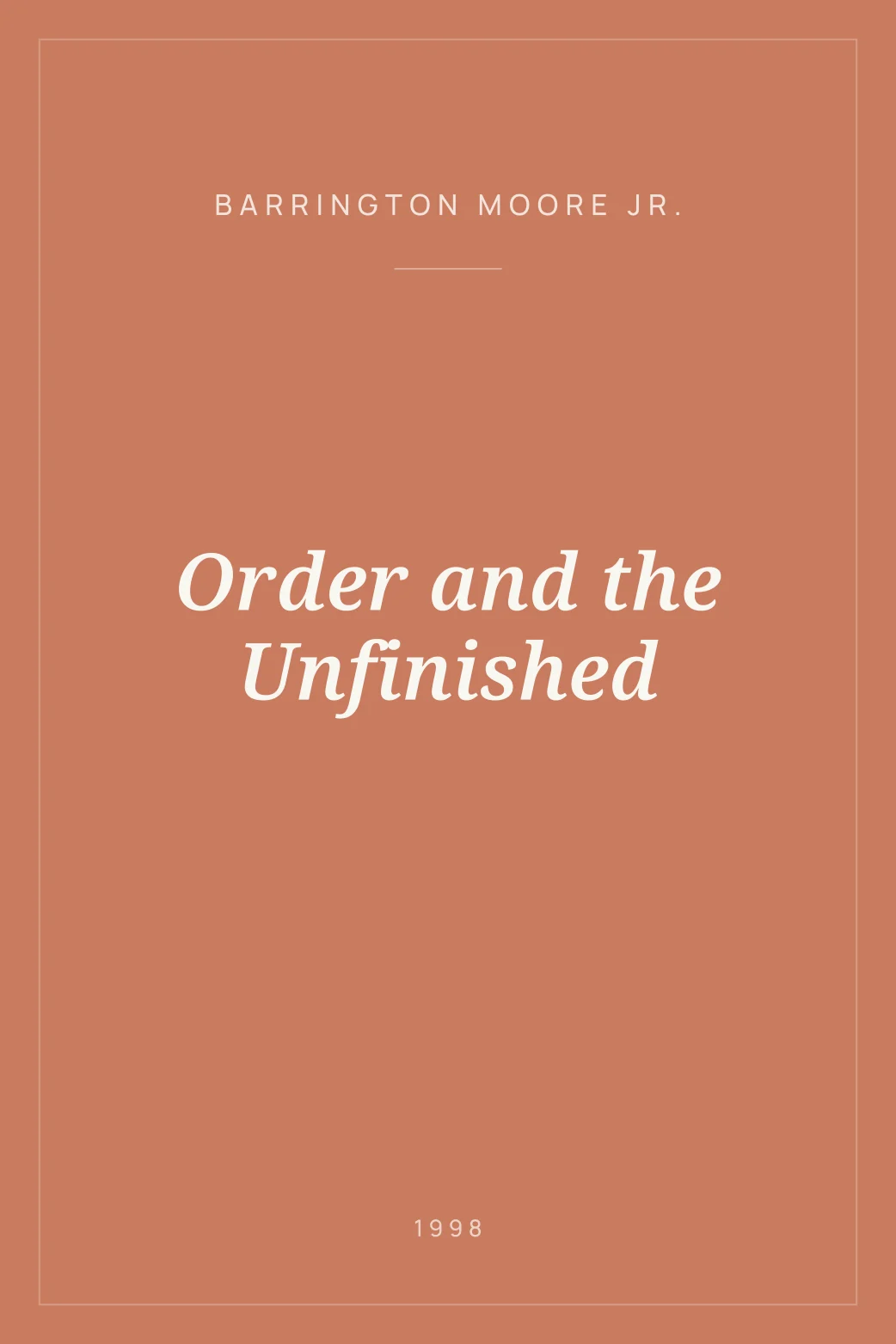 Portada de Order and the Unfinished