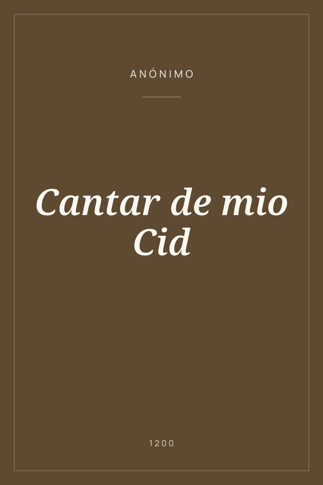 Portada de Cantar de mio Cid