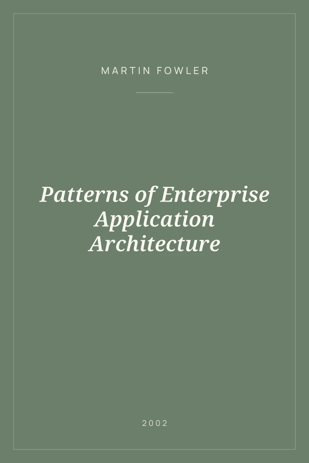 Portada de Patterns of Enterprise Application Architecture