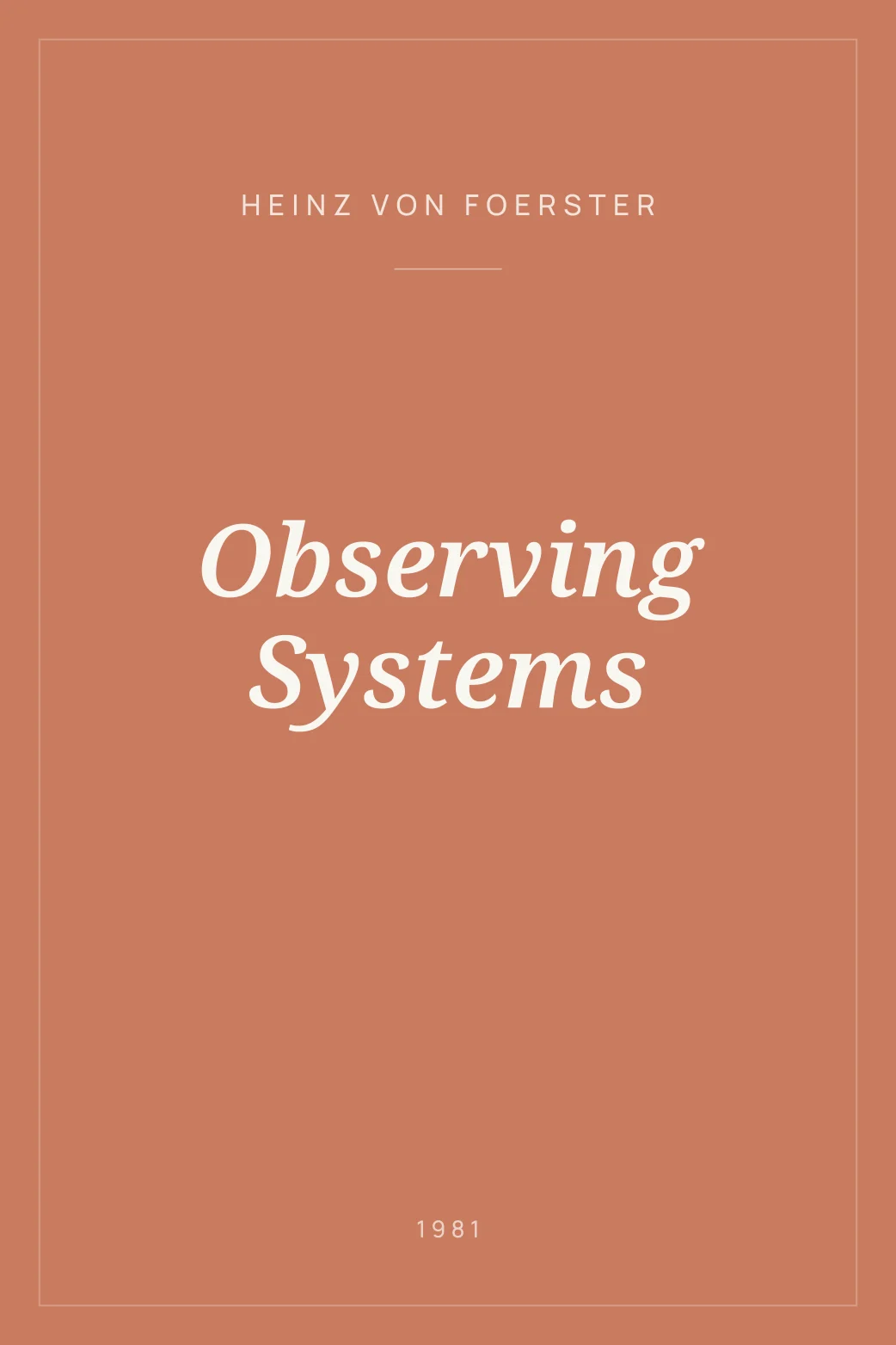 Portada de Observing Systems