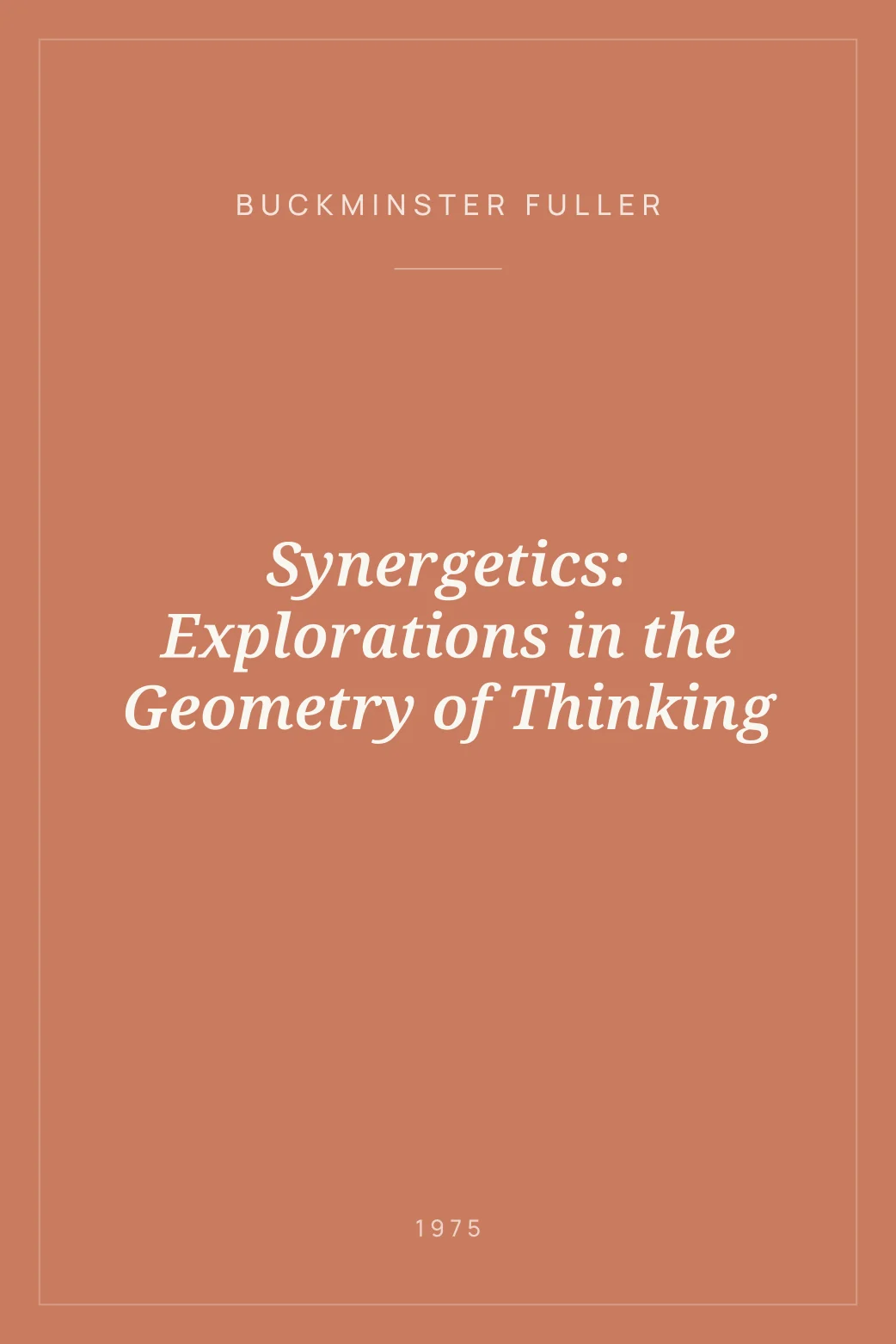 Portada de Synergetics: Explorations in the Geometry of Thinking