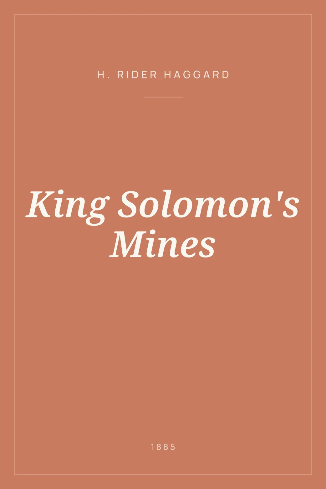 Portada de King Solomon's Mines