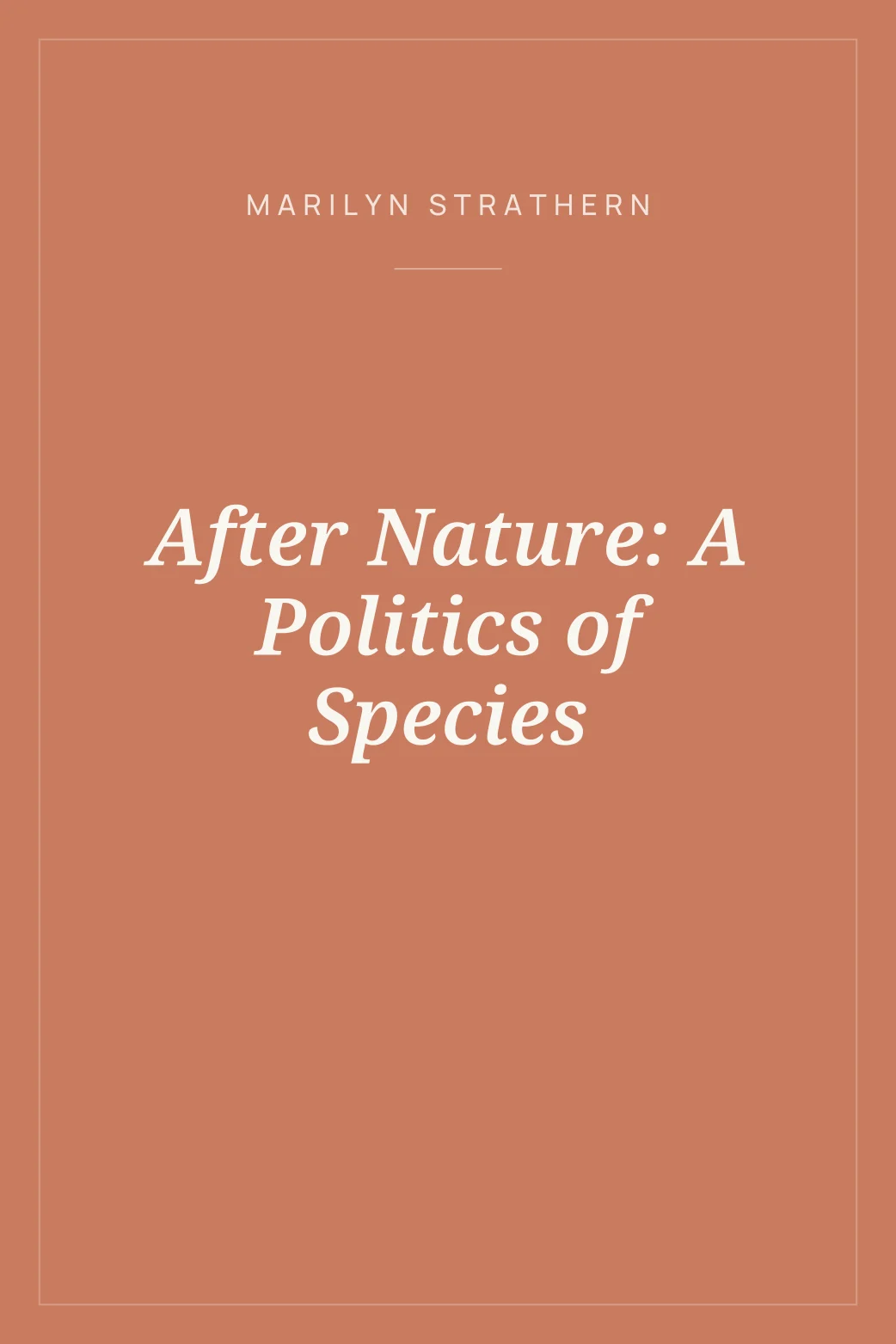 Portada de After Nature: A Politics of Species