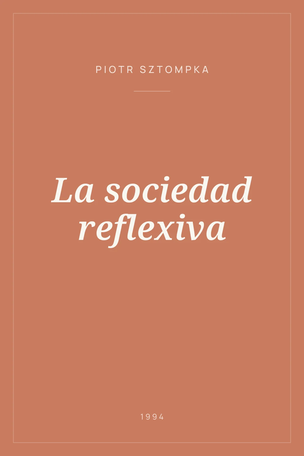 Portada de La sociedad reflexiva