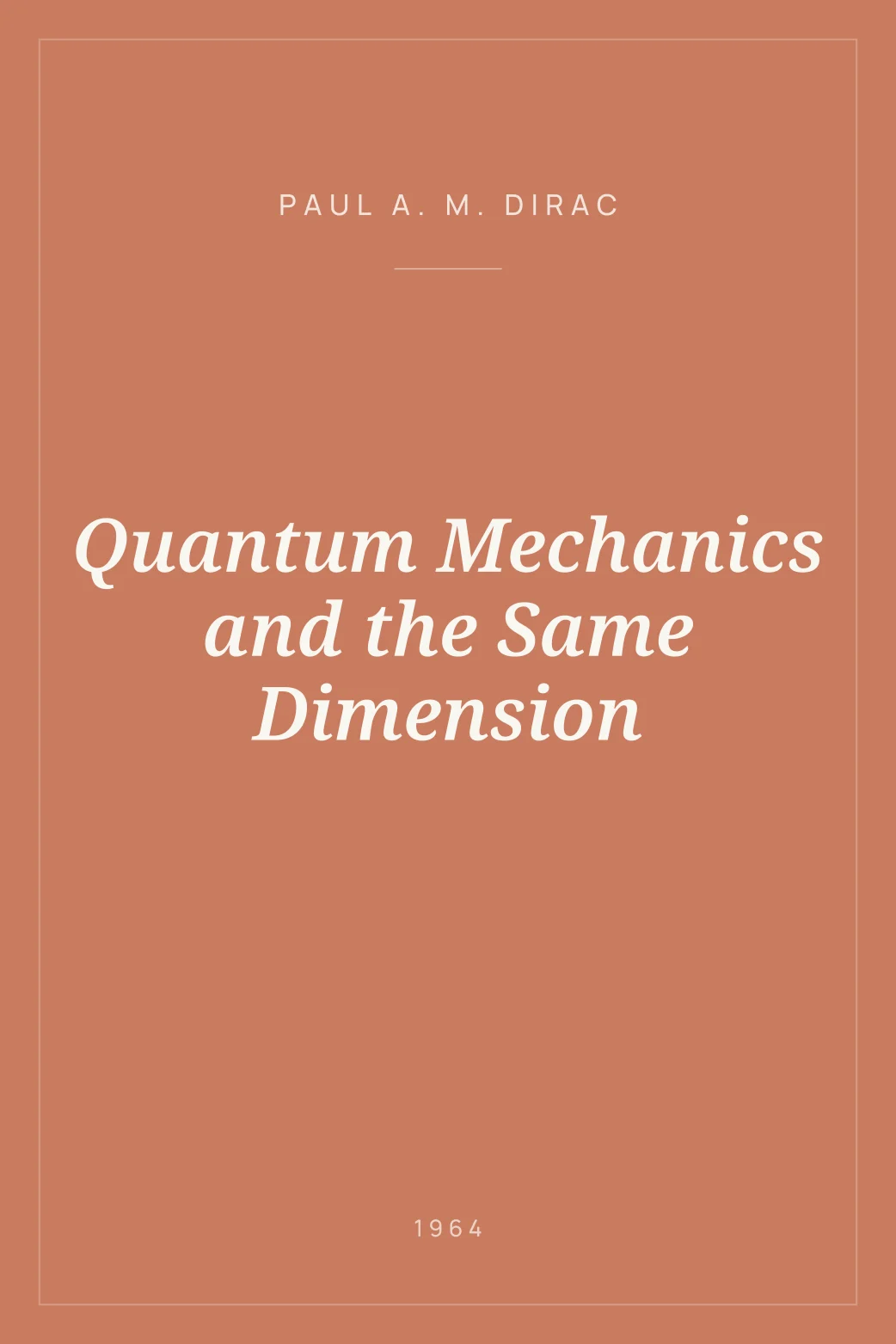 Portada de Quantum Mechanics and the Same Dimension