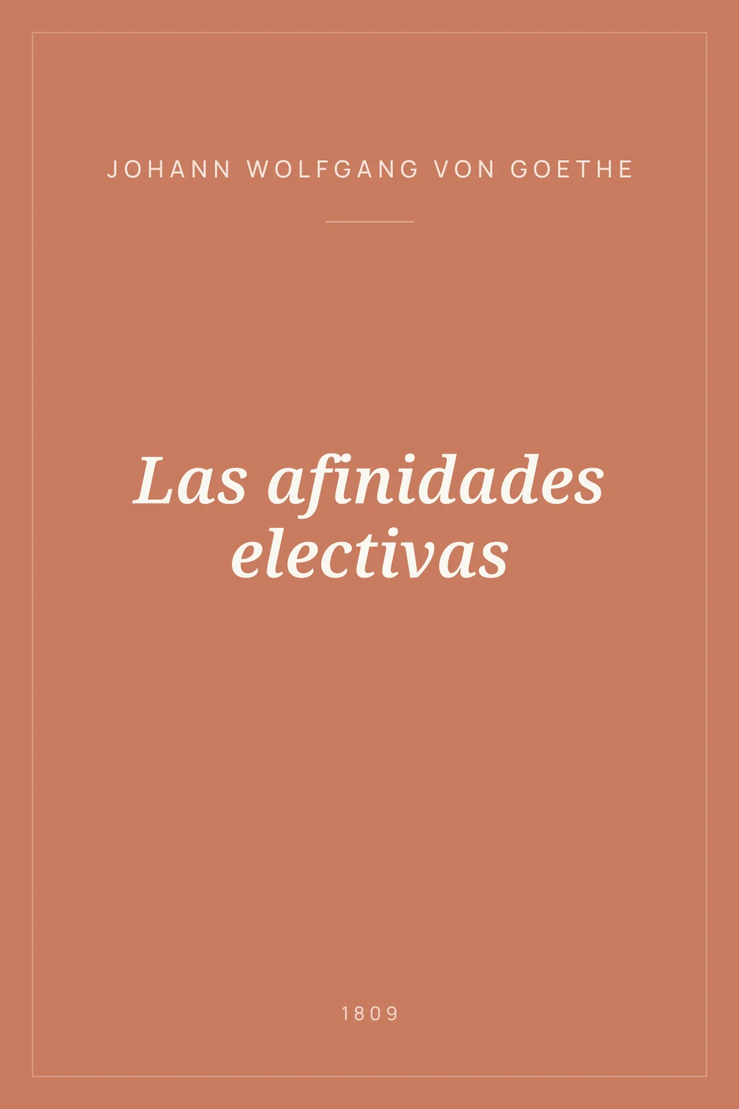 Portada de Las afinidades electivas