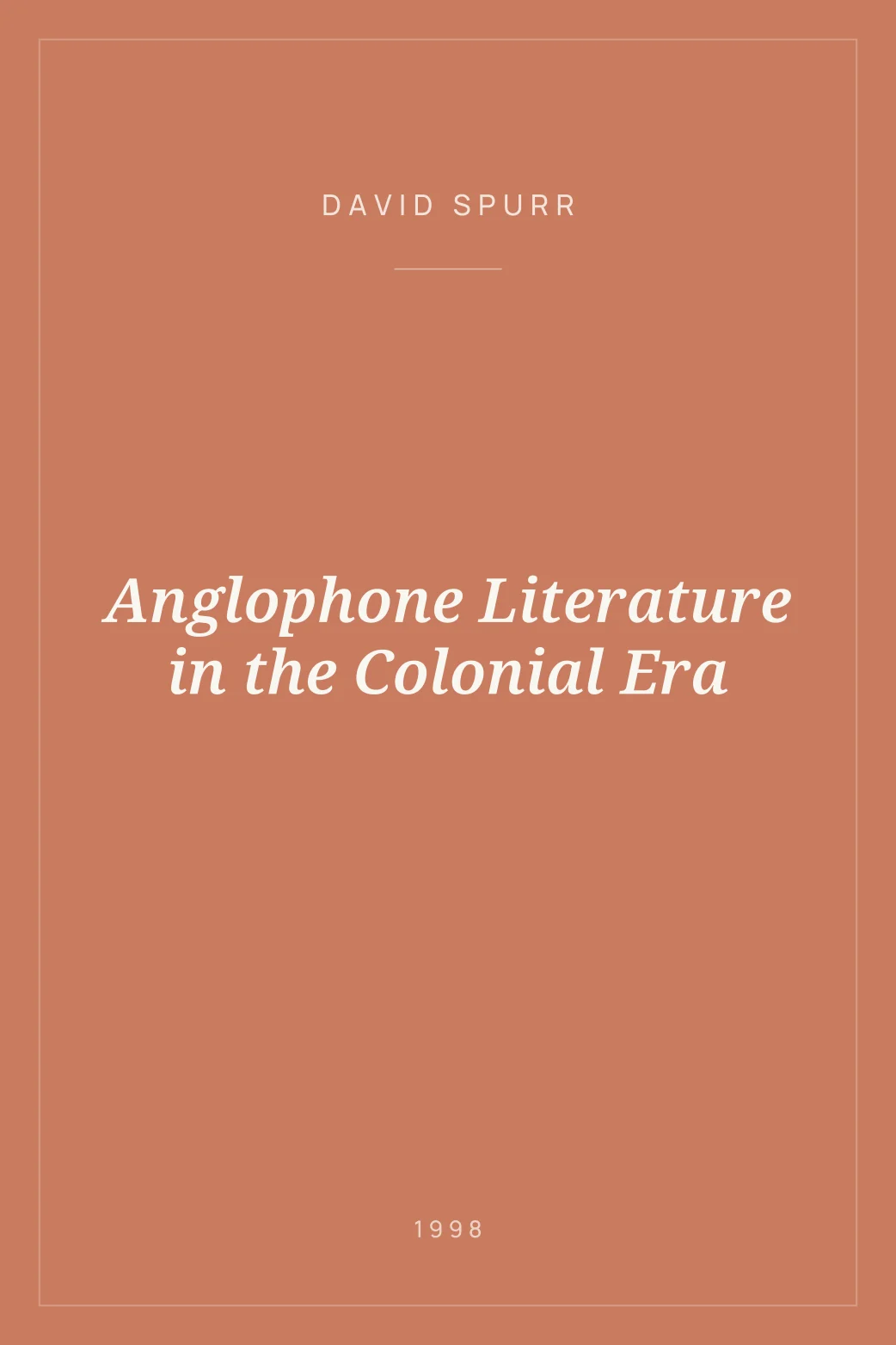 Portada de Anglophone Literature in the Colonial Era