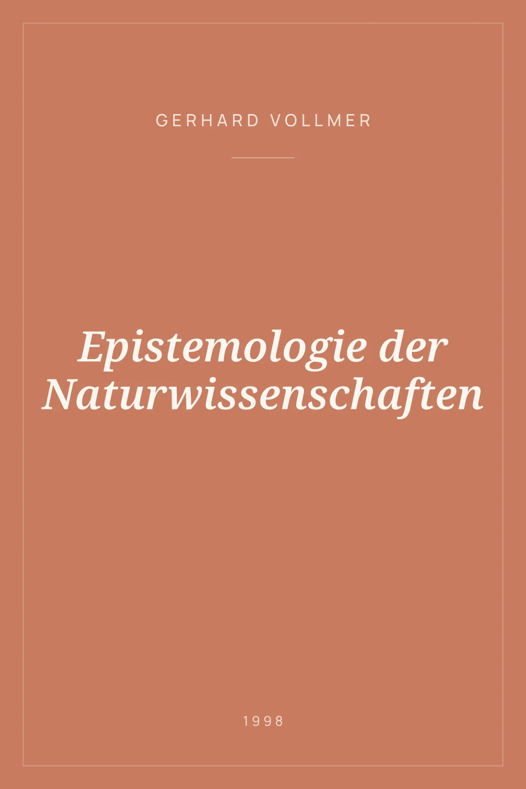 Portada de Epistemologie der Naturwissenschaften
