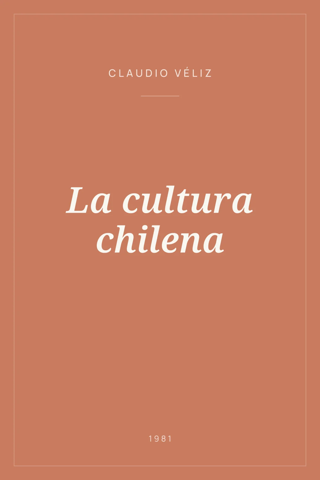 Portada de La cultura chilena