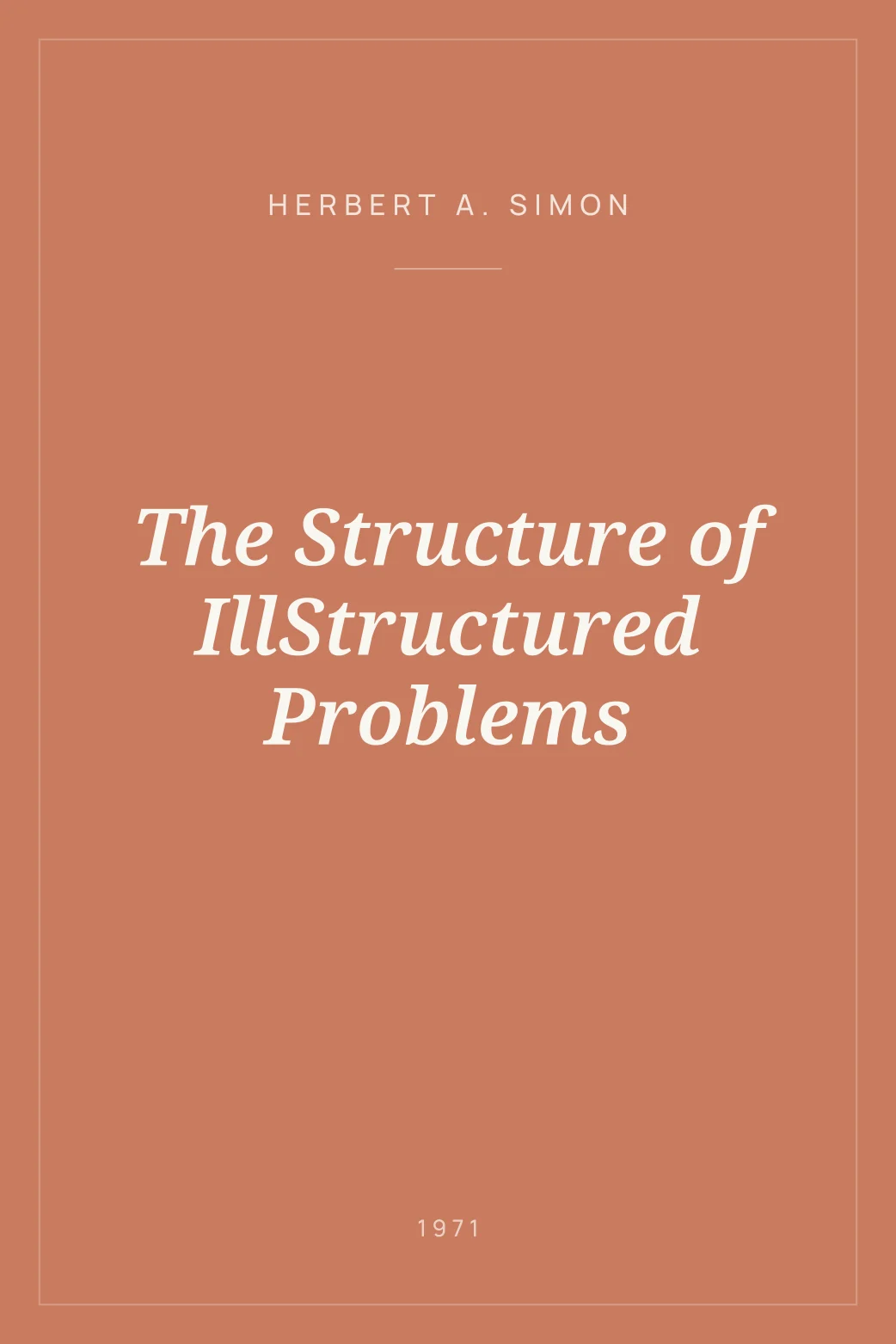 Portada de The Structure of IllStructured Problems