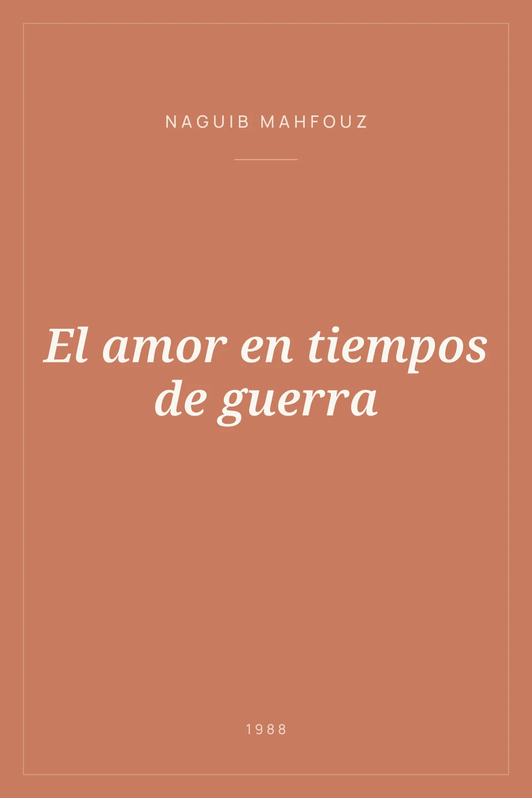 Portada de El amor en tiempos de guerra