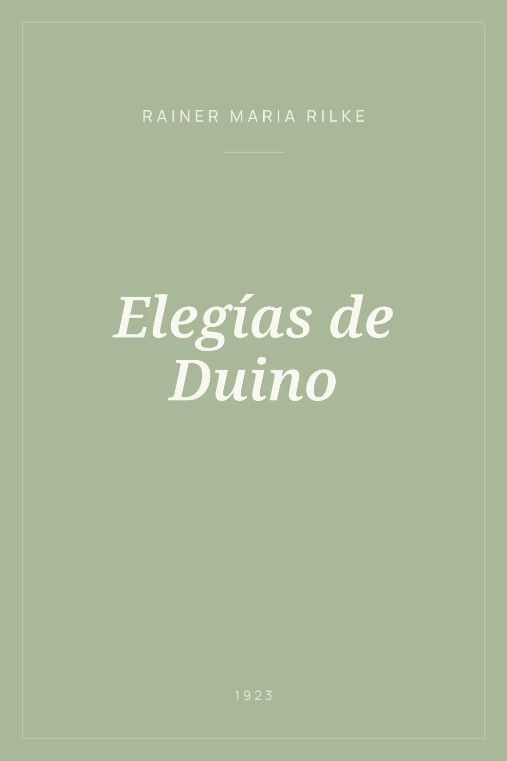 Portada de Elegías de Duino