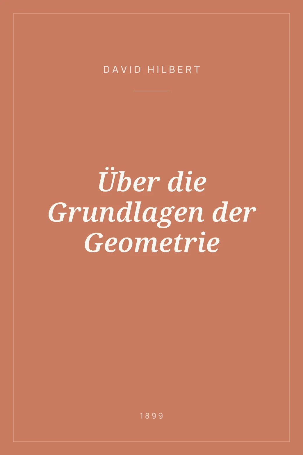 Portada de Über die Grundlagen der Geometrie