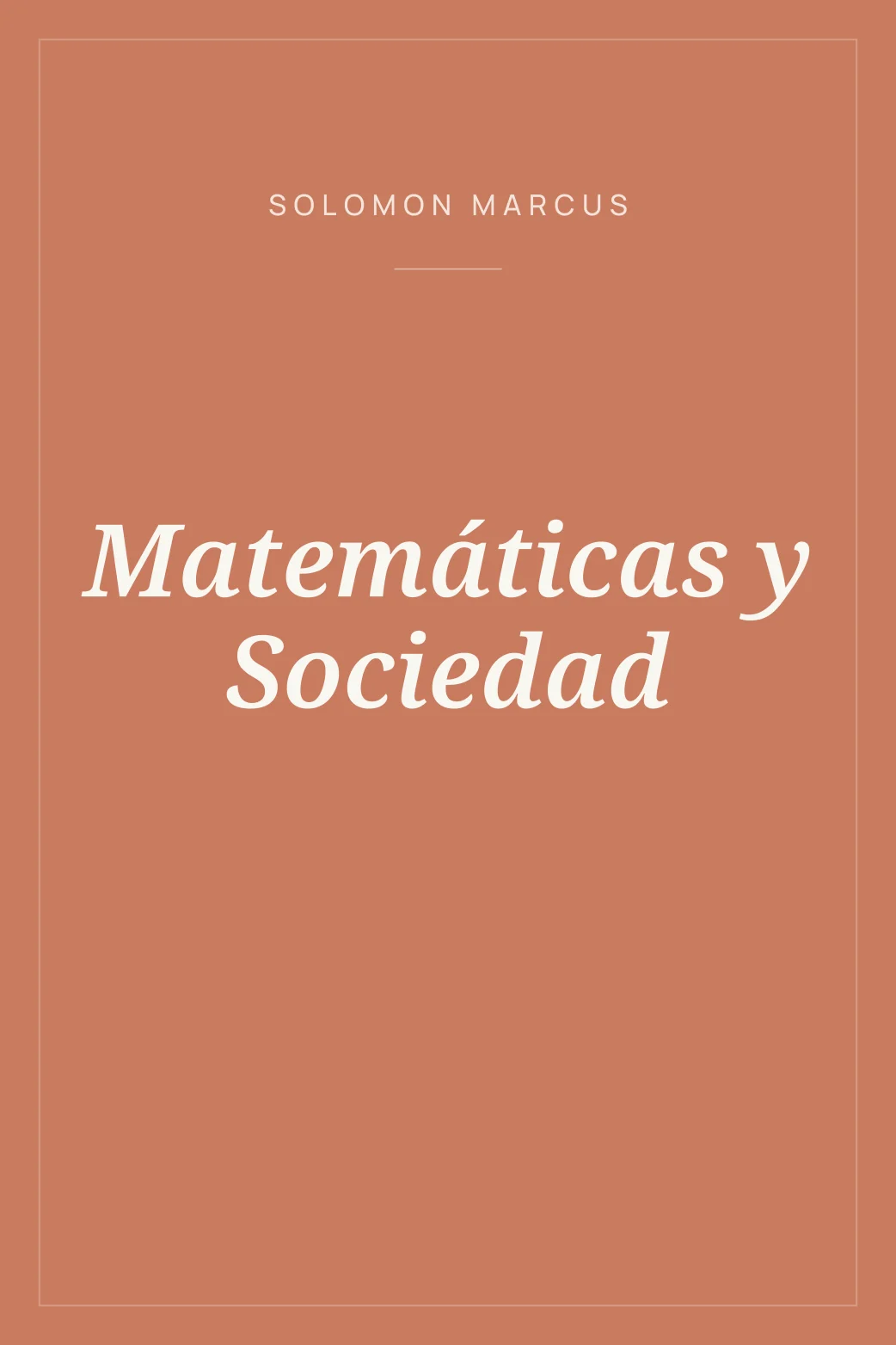 Portada de Matemáticas y Sociedad