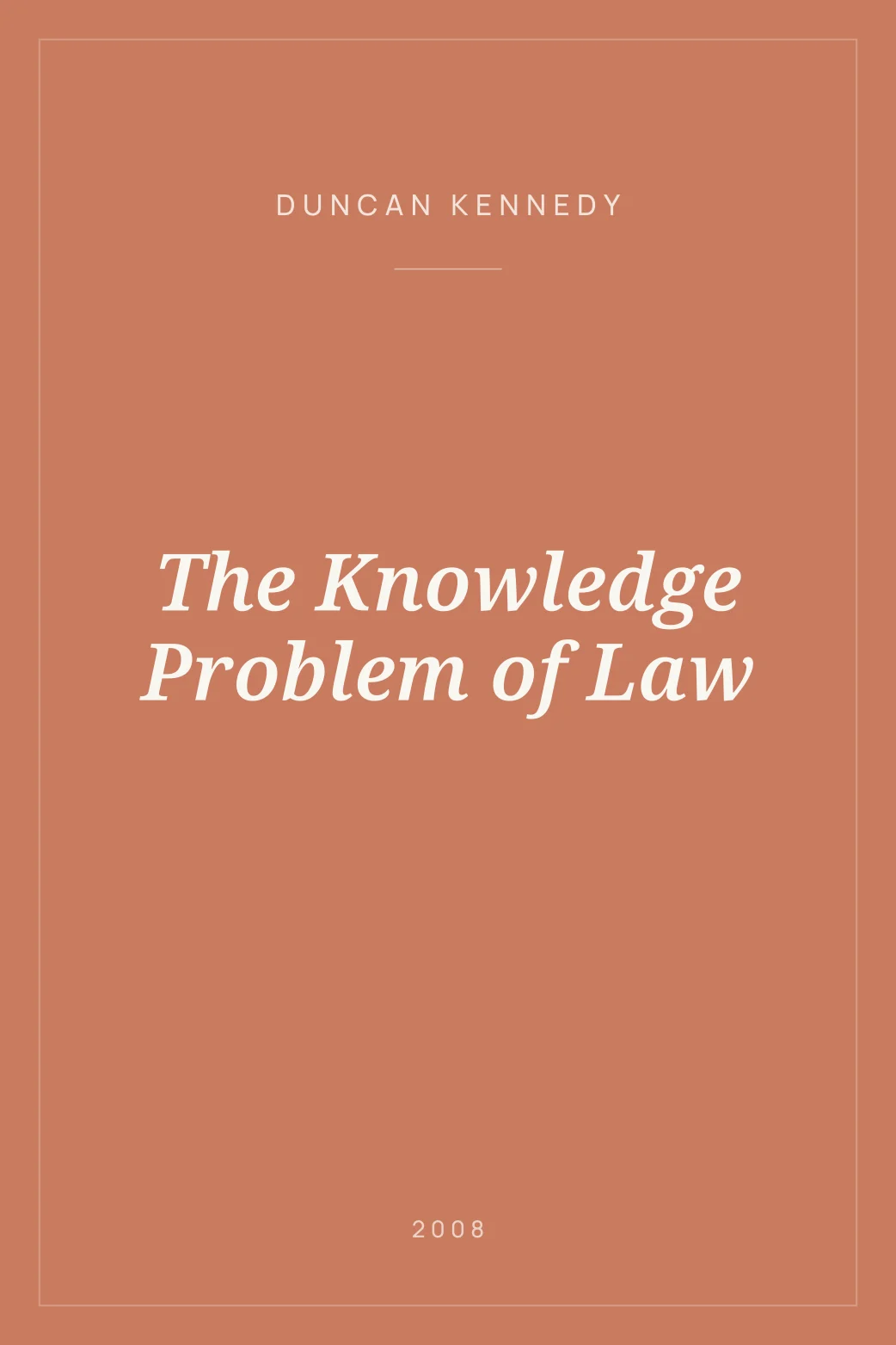 Portada de The Knowledge Problem of Law