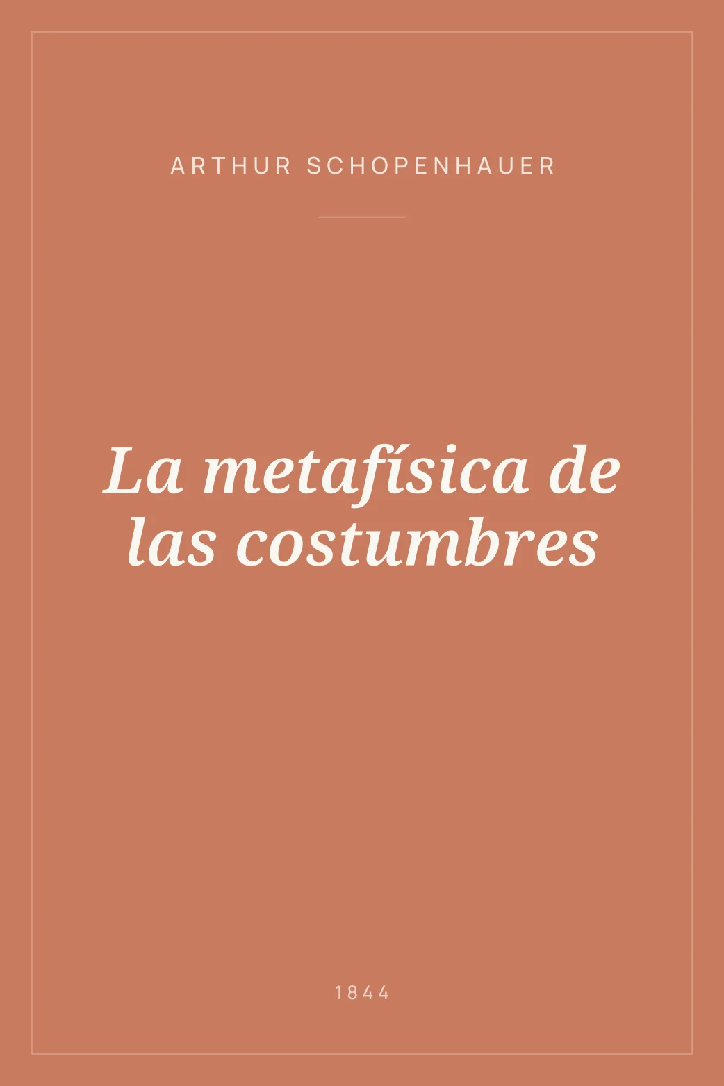 Portada de La metafísica de las costumbres