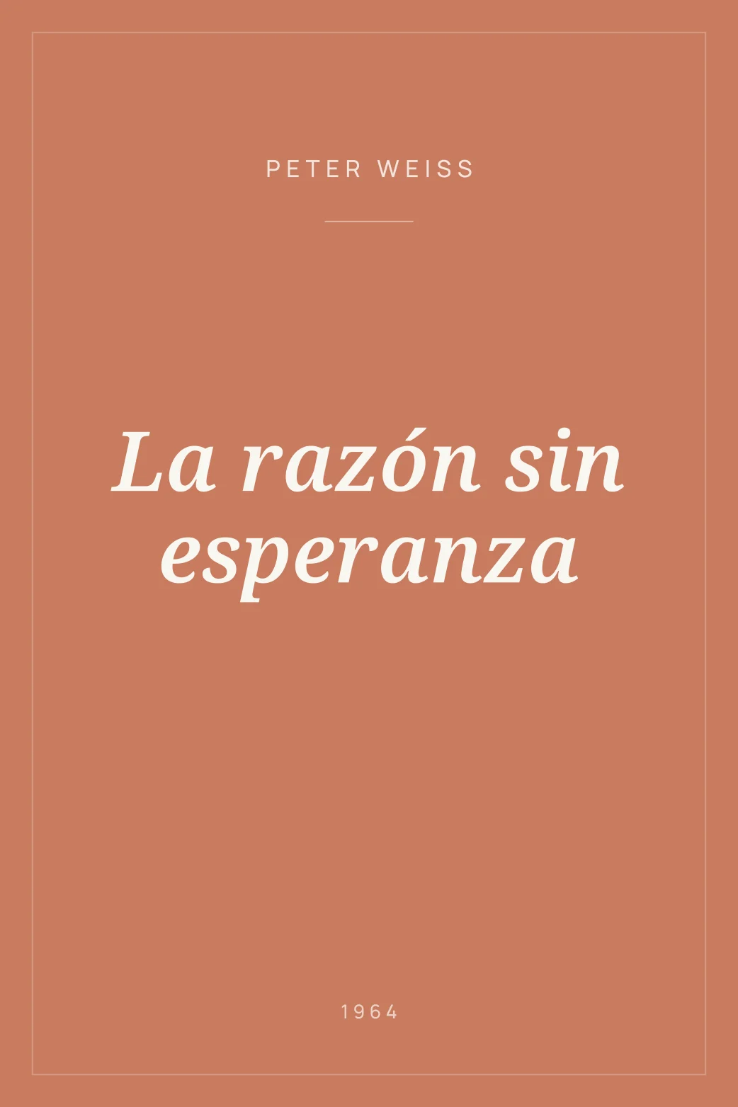 Portada de La razón sin esperanza