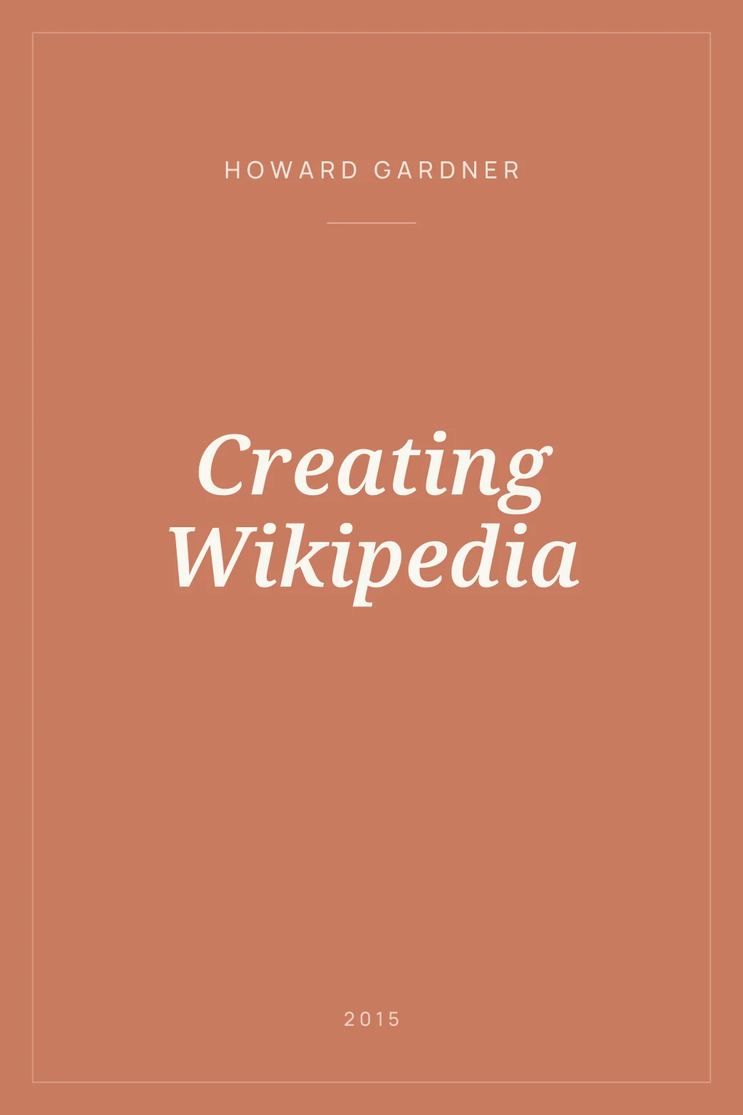 Portada de Creating Wikipedia