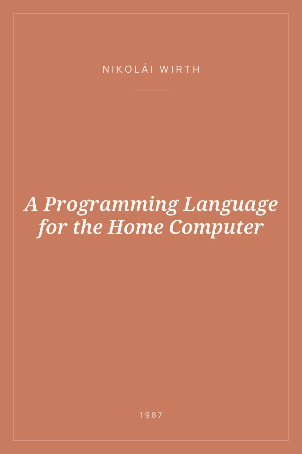 Portada de A Programming Language for the Home Computer