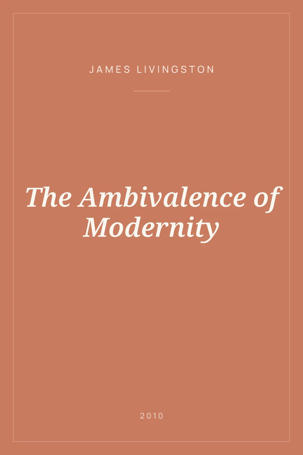Portada de The Ambivalence of Modernity