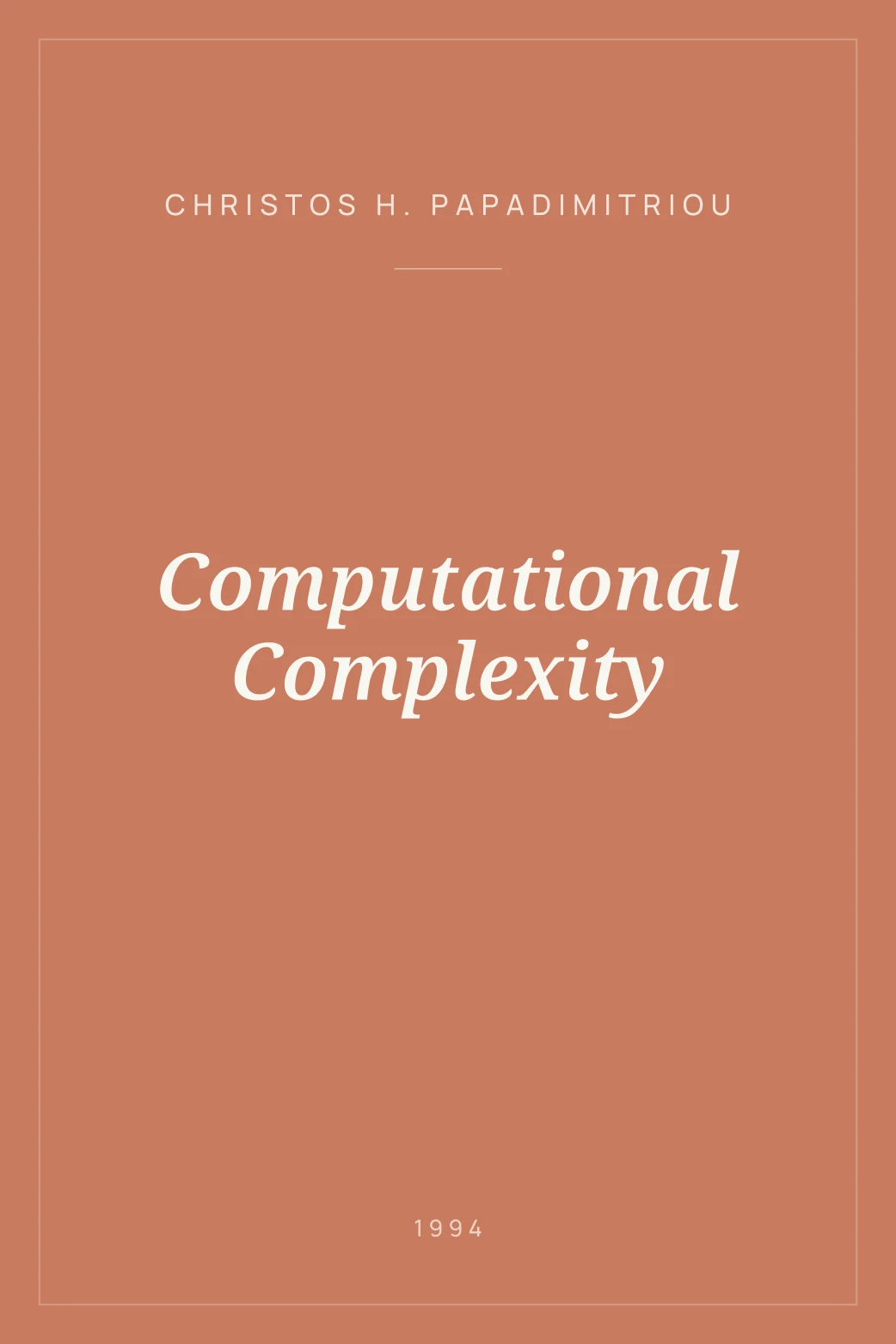 Portada de Computational Complexity