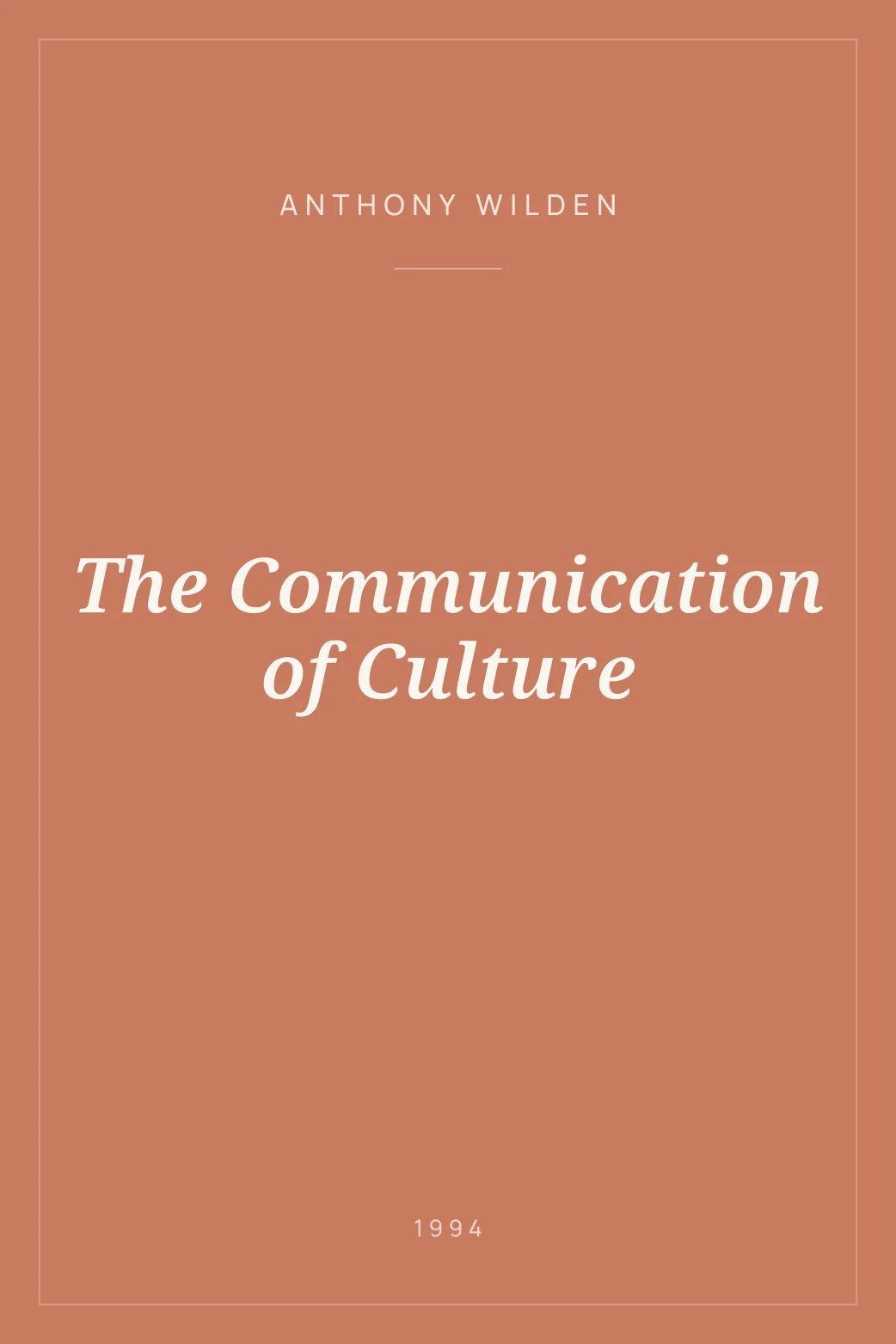 Portada de The Communication of Culture