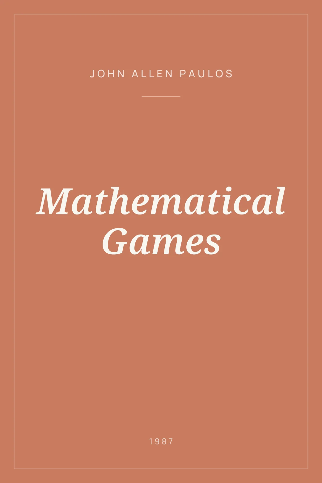 Portada de Mathematical Games