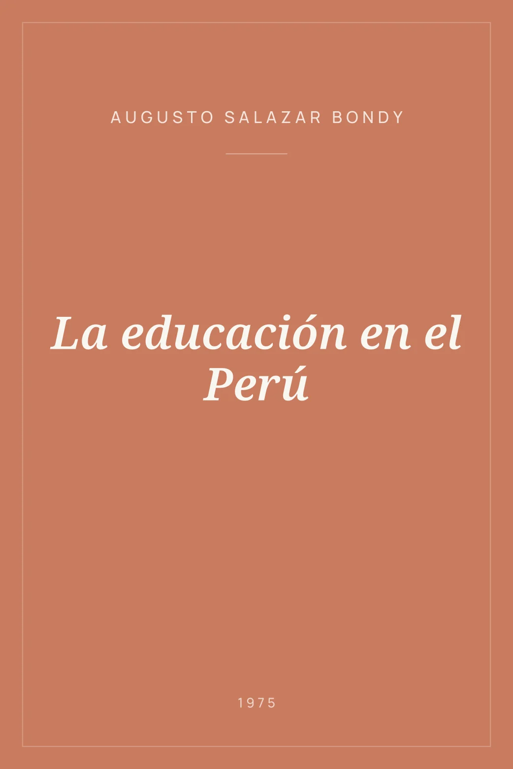 Portada de La educación en el Perú