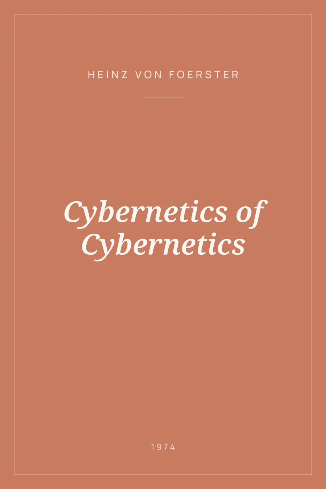 Portada de Cybernetics of Cybernetics