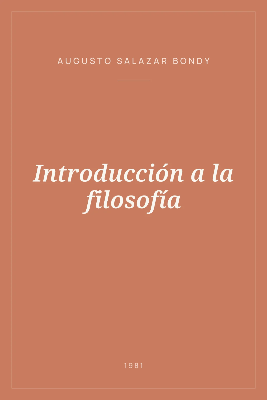 Portada de Introducción a la filosofía