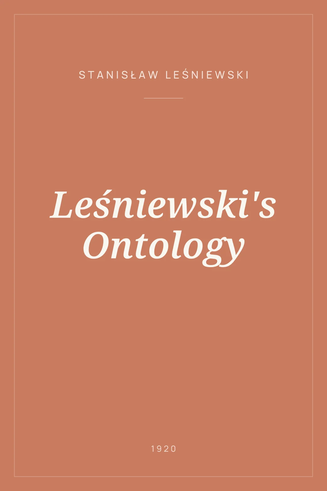 Portada de Leśniewski's Ontology