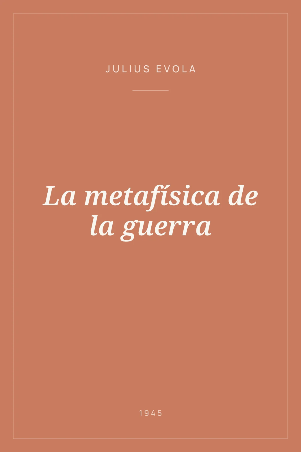 Portada de La metafísica de la guerra